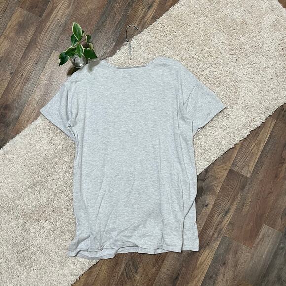 J.Jill Medium Light Gray Heather V neck Short Sleeve Pullover Tunic Sweater - Picture 5 of 5